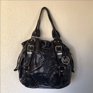 Michael Kors Lattington Black Patent Leather Purse